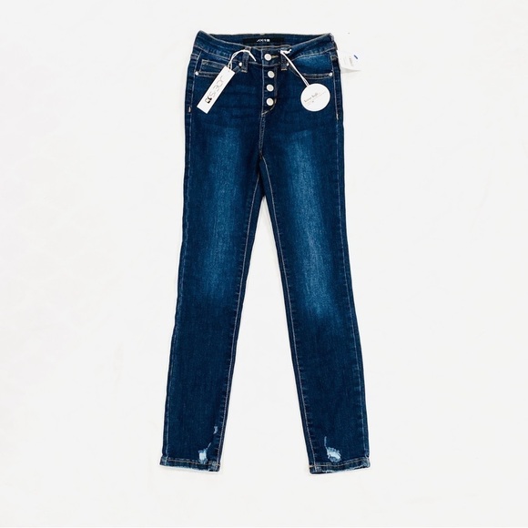 NWT Joe’s Jeans Girls’ The Charlie High Rise Super Skinny Distressed Blue Jeans - Picture 1 of 4